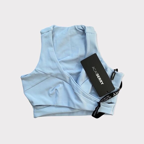 AciaBerry Twister Top Sports Yoga Light Blue Small NWT - Picture 3 of 6